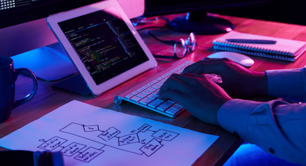 Professional web developers team working on website | Growth Atom | Website development agency in Kolkata