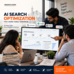 AI search optimization experts in Kolkata reviewing website analytics dashboard | Growth Atom